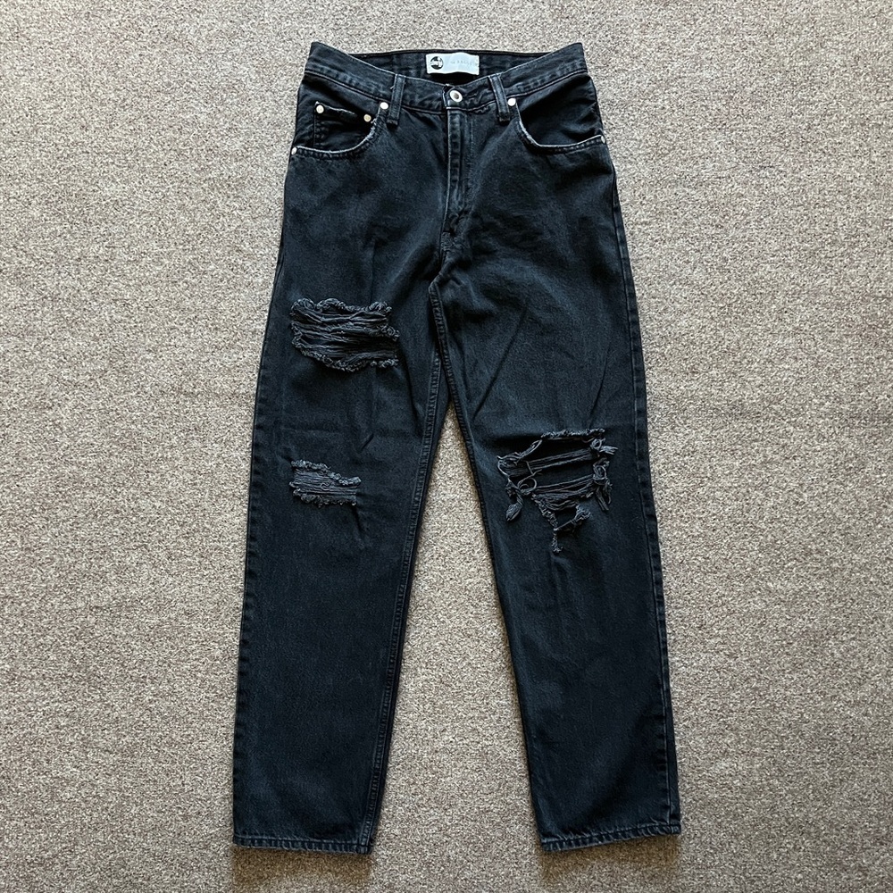 Levi’s Silver Tab ‘94 Baggy Black Distressed Jeans Womens 26x31 (fits 27x30.5)